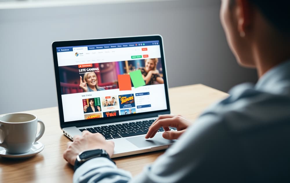 En person som sammenligner nettcasino på laptop
