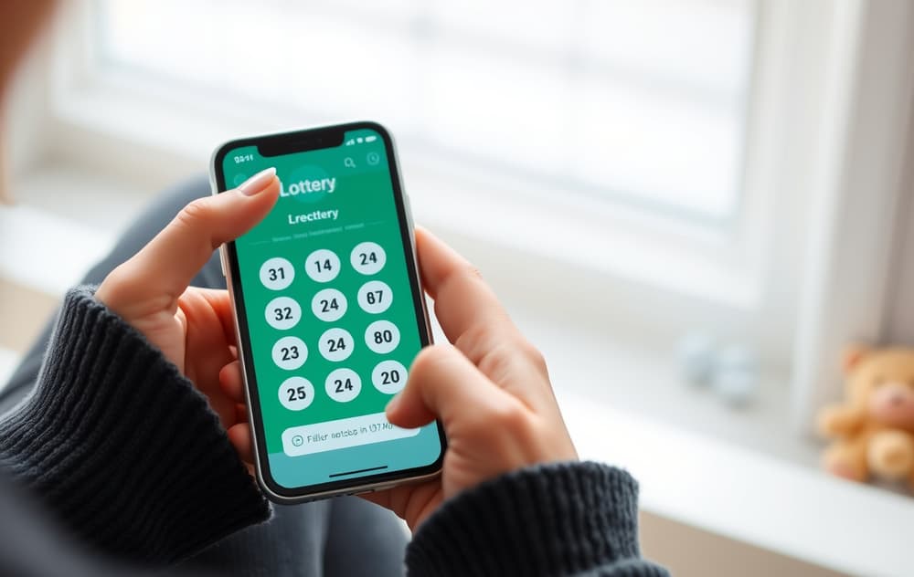 En person som spiller lotto på mobilen med Norsk Tipping-appen.